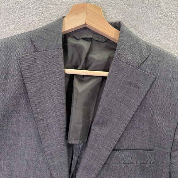 J. Lindeberg LORO PIANA Blazer Jacket Mens 36R Gray‎ Super 120s Wool Slim Fit - Picture 1 of 14